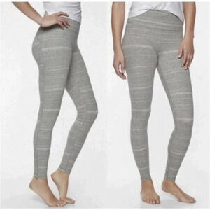 Athleta Meditation Daybreak Striped Tight Gray White Leggings Women’s Medium